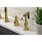 Kingston Brass Widespread Kitchen Faucet with Brass Sprayer, Brushed Brass KB1797BLBS - alternate 5